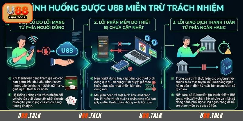 3 tình huống được U88 miễn trừ trách nhiệm