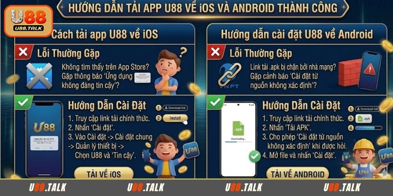 Cách tải app U88 về điện thoại nhanh gọn, đơn giản