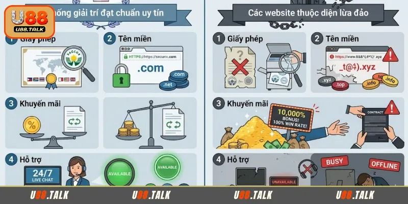 Điểm khác biệt giữa sảnh cược an toàn và trang giả mạo