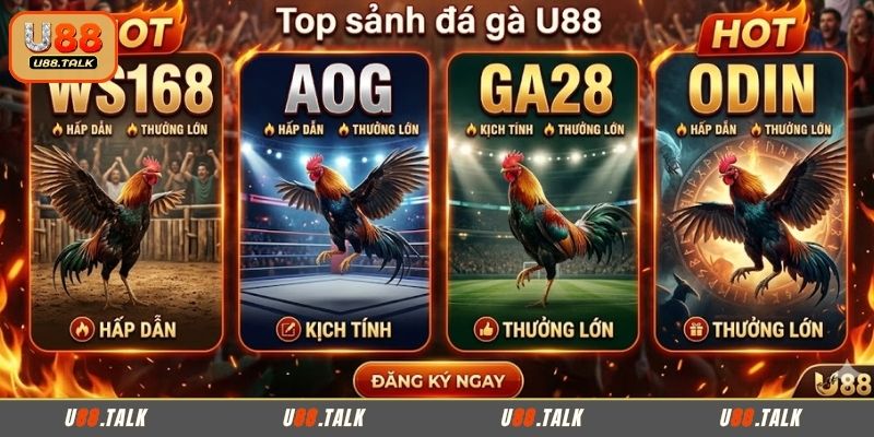 Điểm mặt sảnh cược đá gà hấp dẫn tại U88