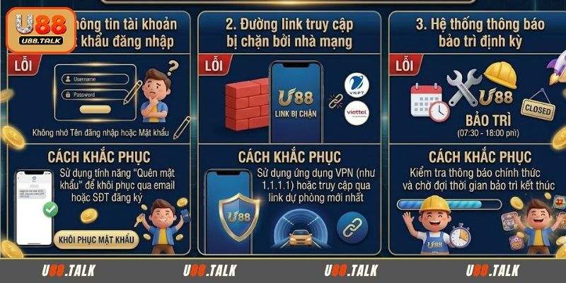 Lỗi và cách khắc phục đăng nhập U88 hiệu quả