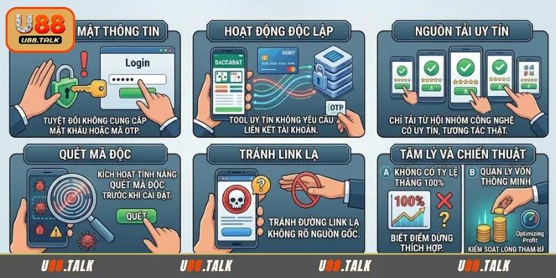 Những lưu ý bảo mật khi dùng tool Baccarat miễn phí