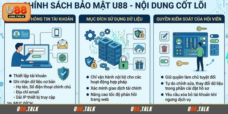 Nội dung cốt lõi trong chính sách bảo mật U88