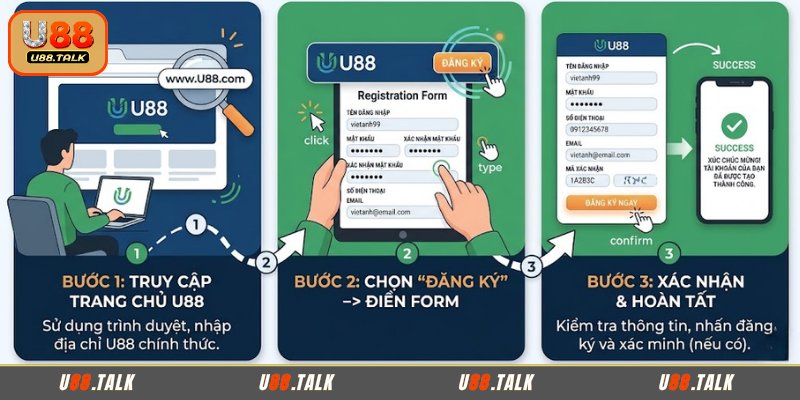 Quy trình tham gia và mở tài khoản U88