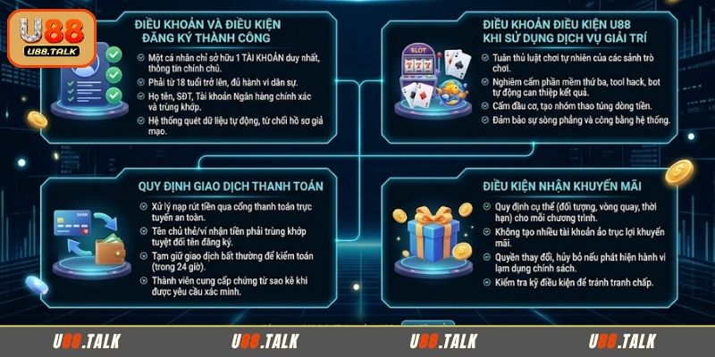 Toàn bộ điều khoản điều kiện U88 mới cập nhật